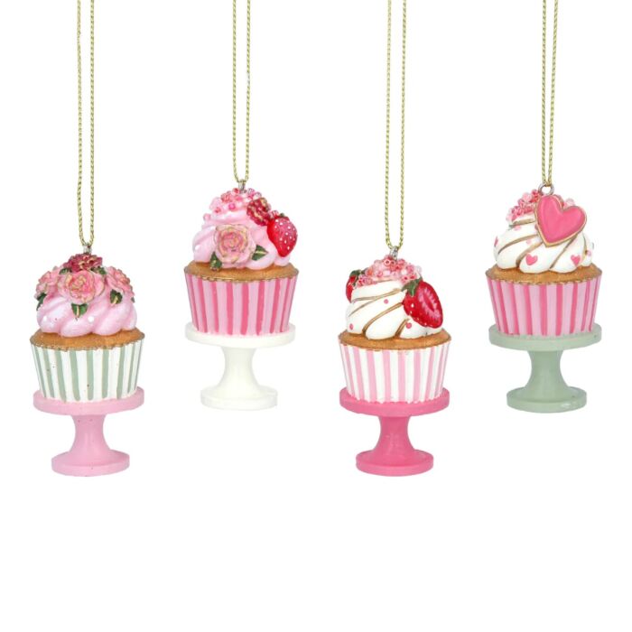 Gisela Graham Resin Cake on Stand Decoration x4